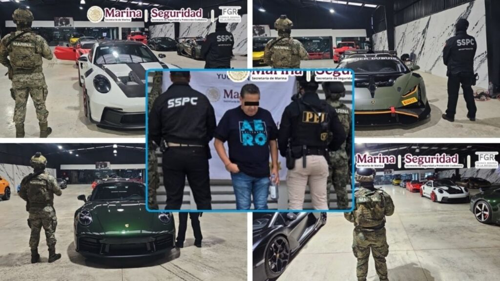Cae operador financiero del Cártel del Noreste en Mérida Operativo de la Secretaría de Marina en Mérida donde decomisaron vehículos de lujo vinculados al Cártel del Noreste