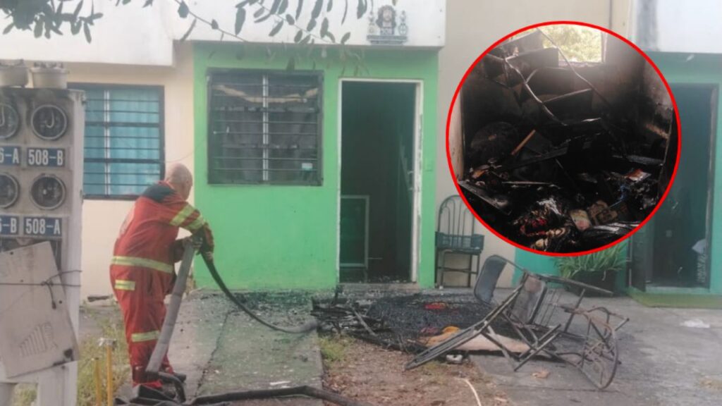 Hombre salta de azotea para escapar de incendio en Juárez, NL Incendio en vivienda de Juárez, Nuevo León, obliga a hombre a saltar desde azotea