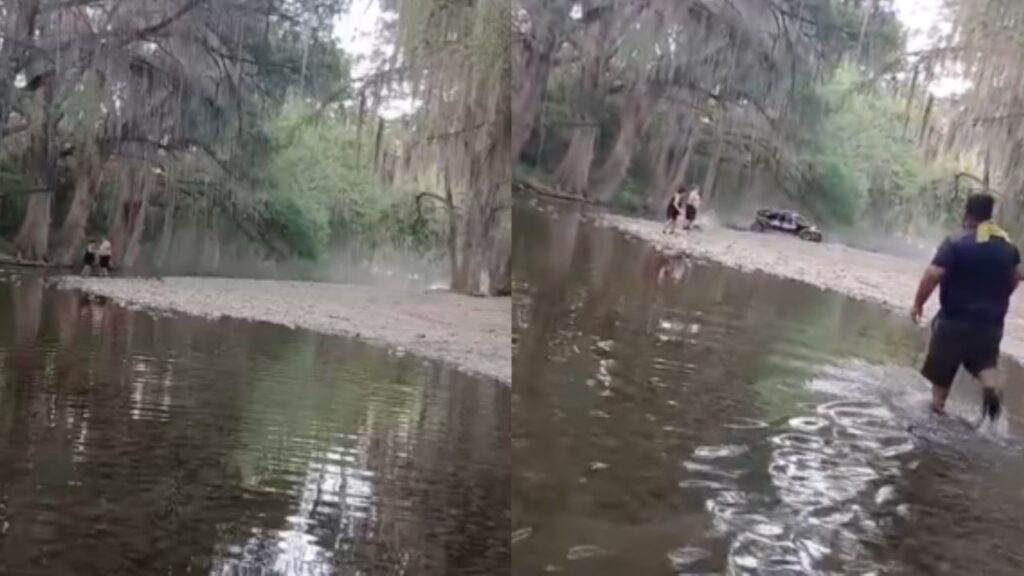 Conductor de RZR golpea con piedras a pareja en río de Cadereyta Vehículo tipo RZR volcado en río de Cadereyta Jiménez tras realizar maniobras temerarias que golpearon a adultos mayores con piedras