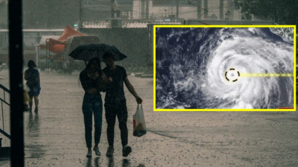 Imagen satelital del huracán Genevieve categoría 4 en el océano Pacífico