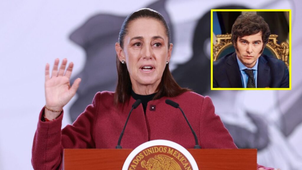 La presidenta Claudia Sheinbaum durante conferencia de prensa matutina en Palacio Nacional