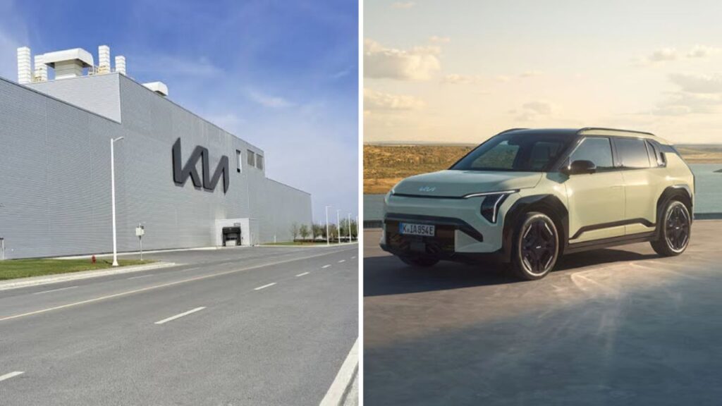 KIA fabricará su primer auto eléctrico en México desde Pesquería Planta automotriz de KIA en Pesquería, Nuevo León, donde se fabricará el primer auto eléctrico de la marca en México