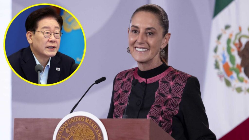 Presidente de Corea del Sur Lee Jae-myung en visita oficial a México acompañado de grupo de K-pop