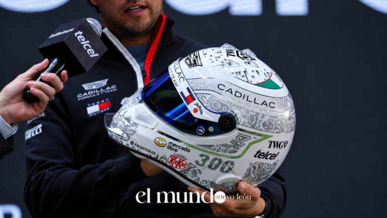 Checo Pérez presenta casco para el GP de México 2026 con Quetzalcóatl y el número 300